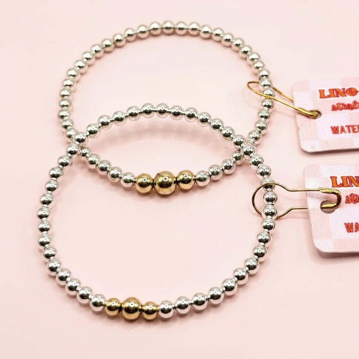 Classic Mixed Metal Bracelet (Silver)
