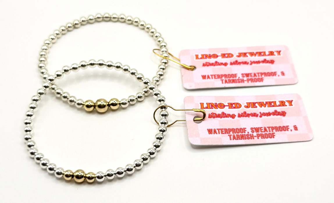 Classic Mixed Metal Bracelet (Silver)