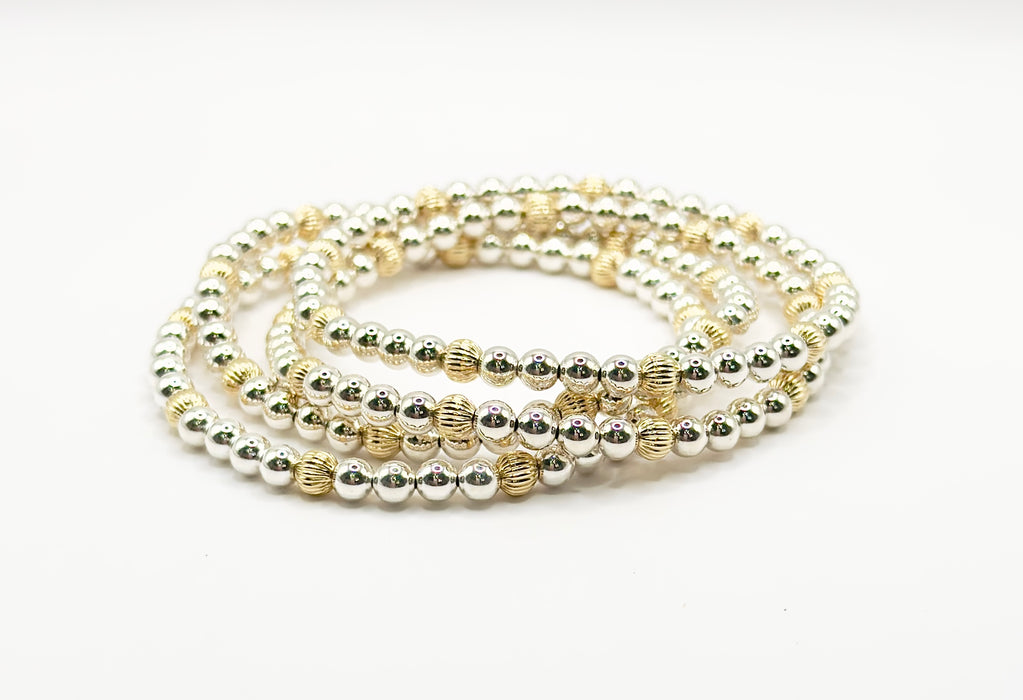 Savvy Mixed Metal Corrugated Bracelet