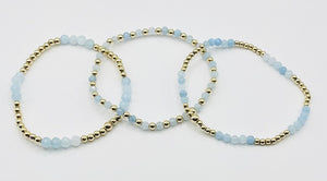 Aquamarine + Gold Filled Gemstone Set