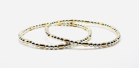 Astrid mixed metal bracelet with 14k gold-filled and sterling silver beads