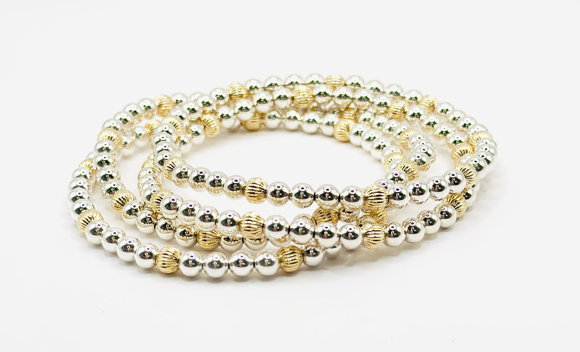 Savvy Mixed Metal Corrugated Bracelet