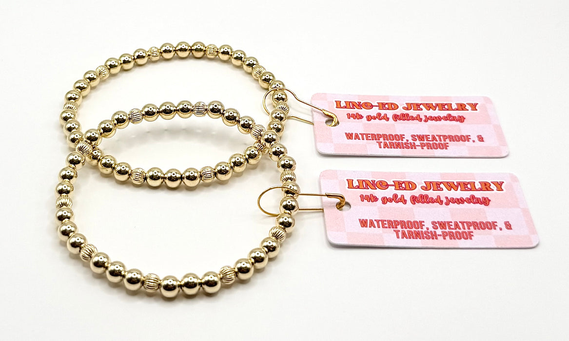 Emily Gold Filled Corrugated Bracelet