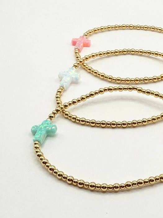 Opal Cross Bracelet