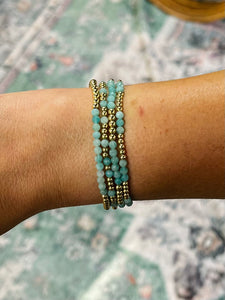 Amazonite + Gold Filled Gemstone Bracelet