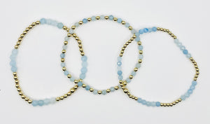 Aquamarine + Gold Filled Gemstone Set