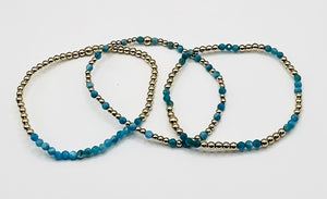 Blue Apatite Gold Filled Gemstone Bracelet