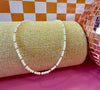 Goldie Pearl Necklace featuring genuine freshwater pearls and scattered gold-filled beads