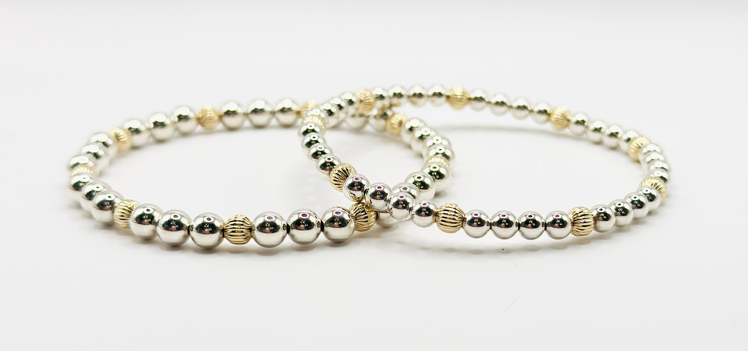 Savvy Mixed Metal Corrugated Bracelet