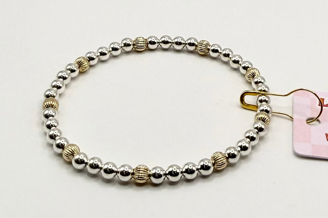 Savvy Mixed Metal Corrugated Bracelet