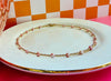 Lavender Pearl Necklace with freshwater pearls and gold filled beads on white jewelry tray