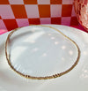 Dainty gold filled beaded necklace made with 2mm and 3mm beads
