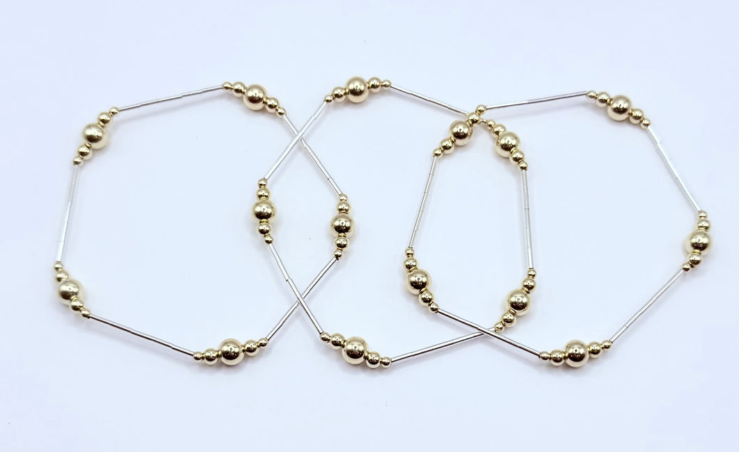 Roxy Mixed Metal Bracelet (SS Bars)