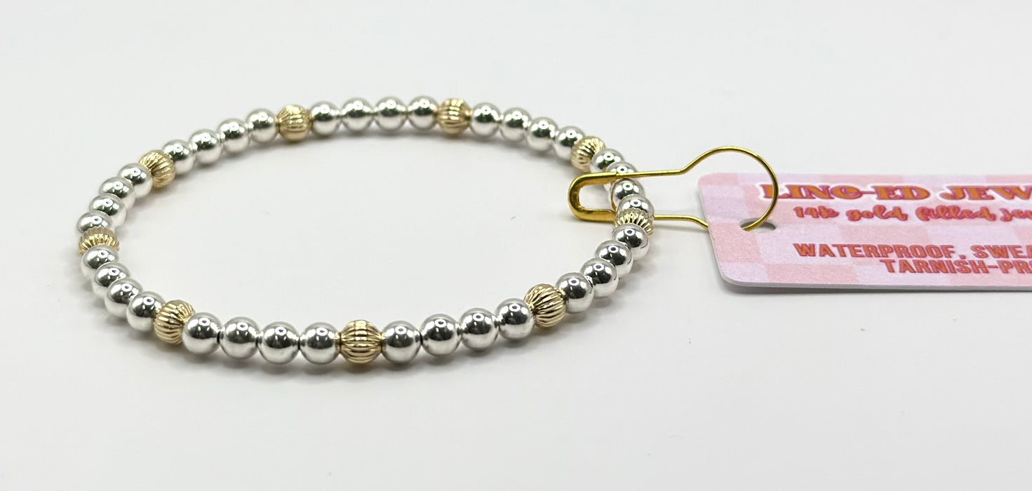 Savvy Mixed Metal Corrugated Bracelet