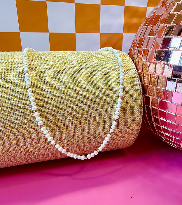 Goldie Pearl Necklace made with freshwater pearls and gold-filled accent beads