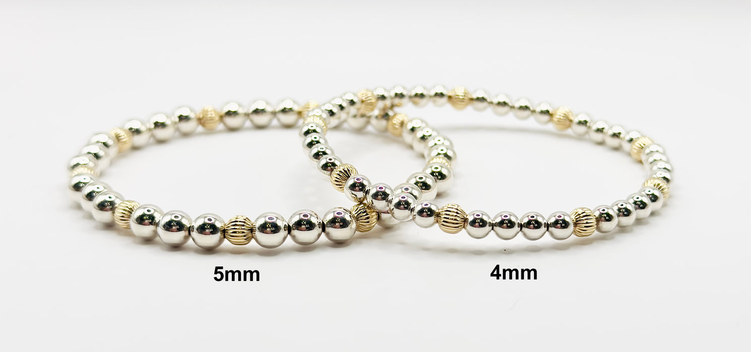 Savvy Mixed Metal Corrugated Bracelet