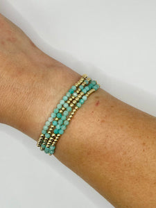 Amazonite + Gold Filled Gemstone Bracelet