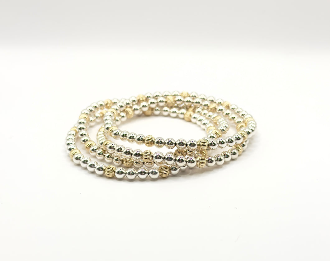 Savvy Mixed Metal Corrugated Bracelet
