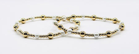 Luna Pearl Bracelet featuring genuine freshwater pearls and 14k gold-filled beads