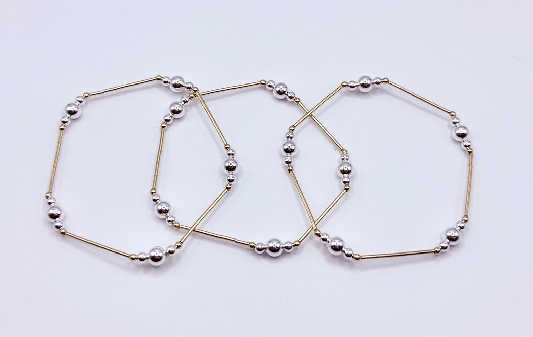 Roxy Mixed Metal Bracelet (GF Bars)