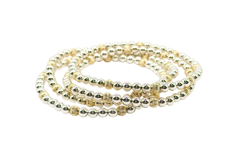 Savvy Mixed Metal Corrugated Bracelet